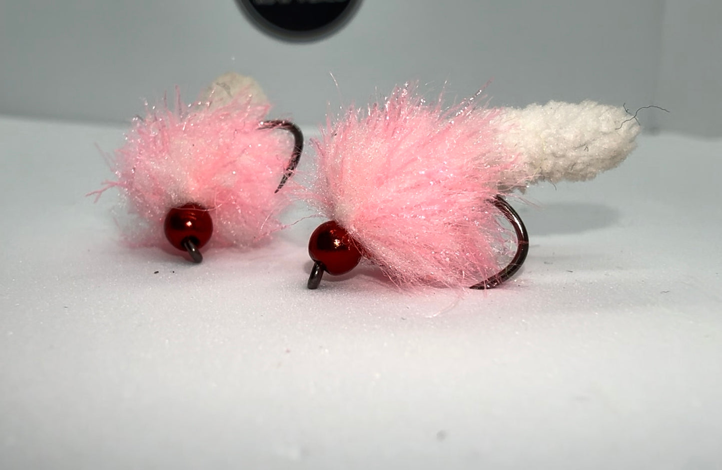 Pink and White Mop Fly