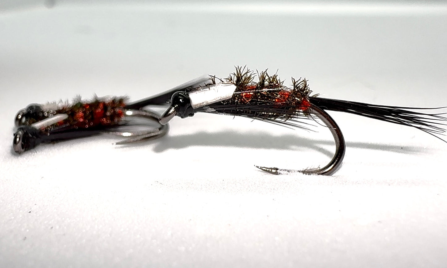 Red Holo Diawl Bach (White Cheek)