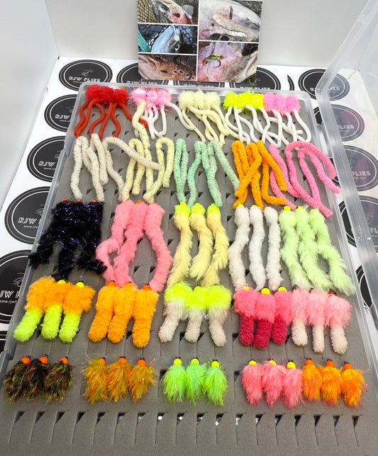 RJW Ultimate Worm and Egg Fly Selection Box – 75 Flies