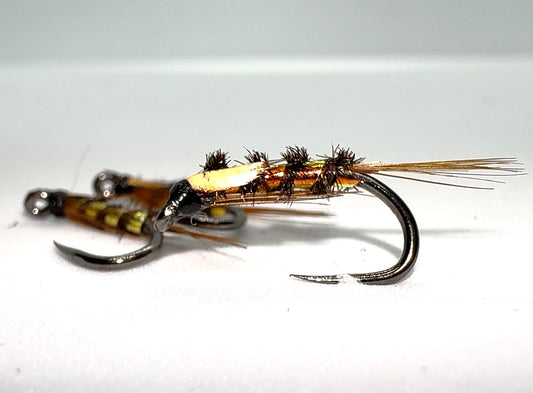 Gold Ribbed Diawl Bach